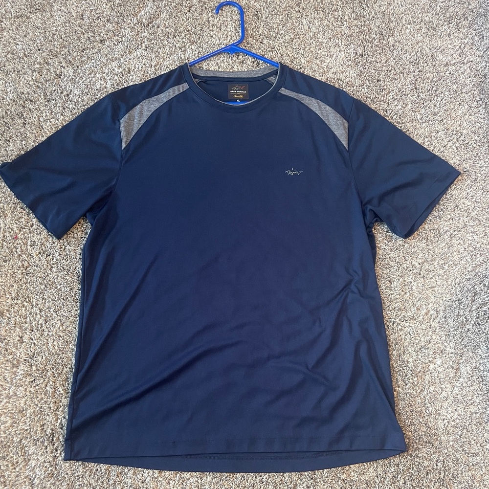 Greg Norman Collection Blue and Gray Shirt